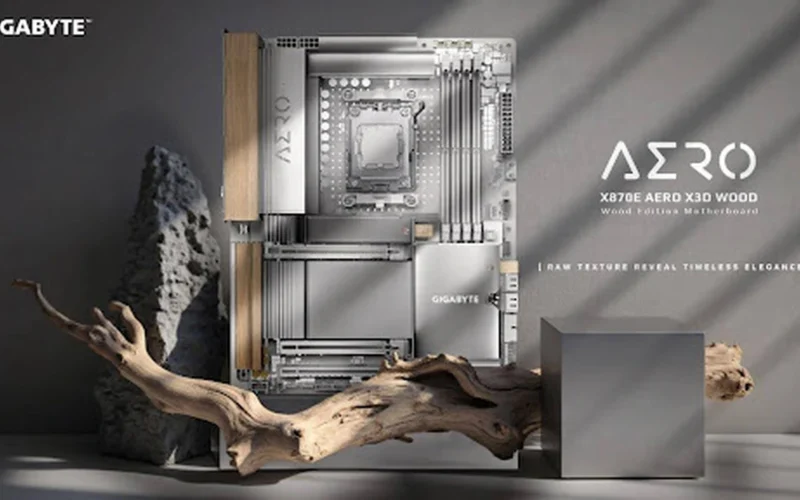 تصميم X870E AERO X3D WOOD.. خامات طبيعية تعيد تعريف المذربورد الأنيق